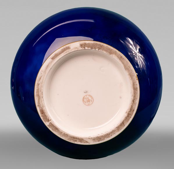 Manufacture de SÈVRES, paire de  vases persans bleus  Manufacture de SÈVRES, paire de  vases persans bleus -7