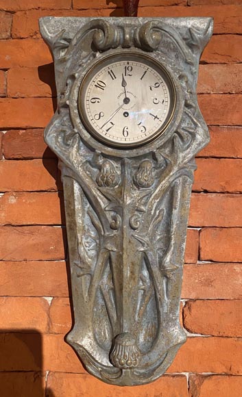 GENTIL & BOURDET « Modèle 1019 », Ensemble formé d’un baromètre et d’une pendule en grès GENTIL & BOURDET « Modèle 1019 », Ensemble formé d’un baromètre et d’une pendule en grès-2