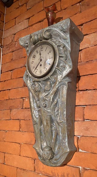 GENTIL & BOURDET « Modèle 1019 », Ensemble formé d’un baromètre et d’une pendule en grès GENTIL & BOURDET « Modèle 1019 », Ensemble formé d’un baromètre et d’une pendule en grès-3