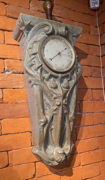 GENTIL & BOURDET « Modèle 1019 », Ensemble formé d’un baromètre et d’une pendule en grès GENTIL & BOURDET « Modèle 1019 », Ensemble formé d’un baromètre et d’une pendule en grès-5