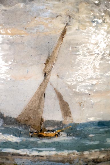 Un décor impressionniste, grand vase en faïence de Louis Auguste LEPÈRE pour la Faïencerie LAURIN Un décor impressionniste, grand vase en faïence de Louis Auguste LEPÈRE pour la Faïencerie LAURIN-3