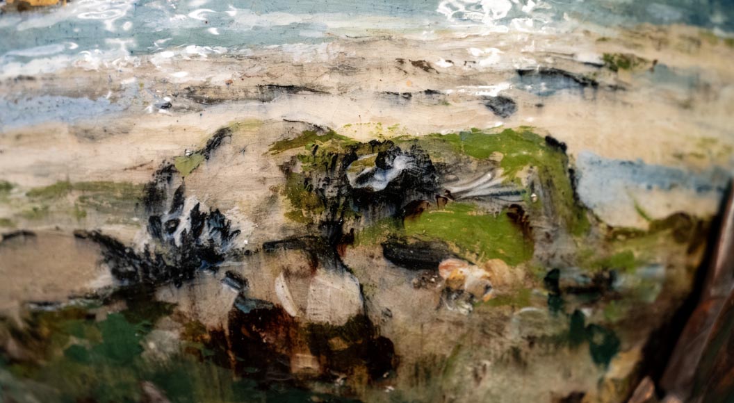 Un décor impressionniste, grand vase en faïence de Louis Auguste LEPÈRE pour la Faïencerie LAURIN Un décor impressionniste, grand vase en faïence de Louis Auguste LEPÈRE pour la Faïencerie LAURIN-4