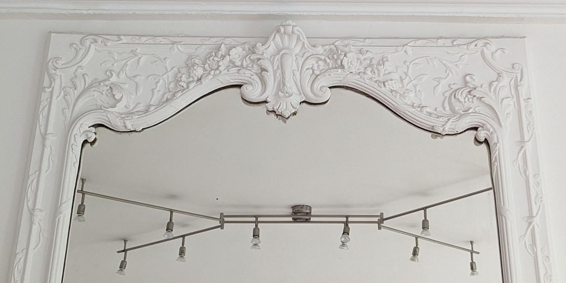 Grand trumeau de style Napoléon III à la guirlande de lière Grand trumeau de style Napoléon III à la guirlande de lière-1