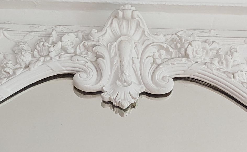 Grand trumeau de style Napoléon III à la guirlande de lière Grand trumeau de style Napoléon III à la guirlande de lière-2