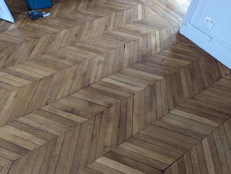 Lot de 15 m² de parquet point de Hongrie en chêne Lot de 15 m² de parquet point de Hongrie en chêne-1