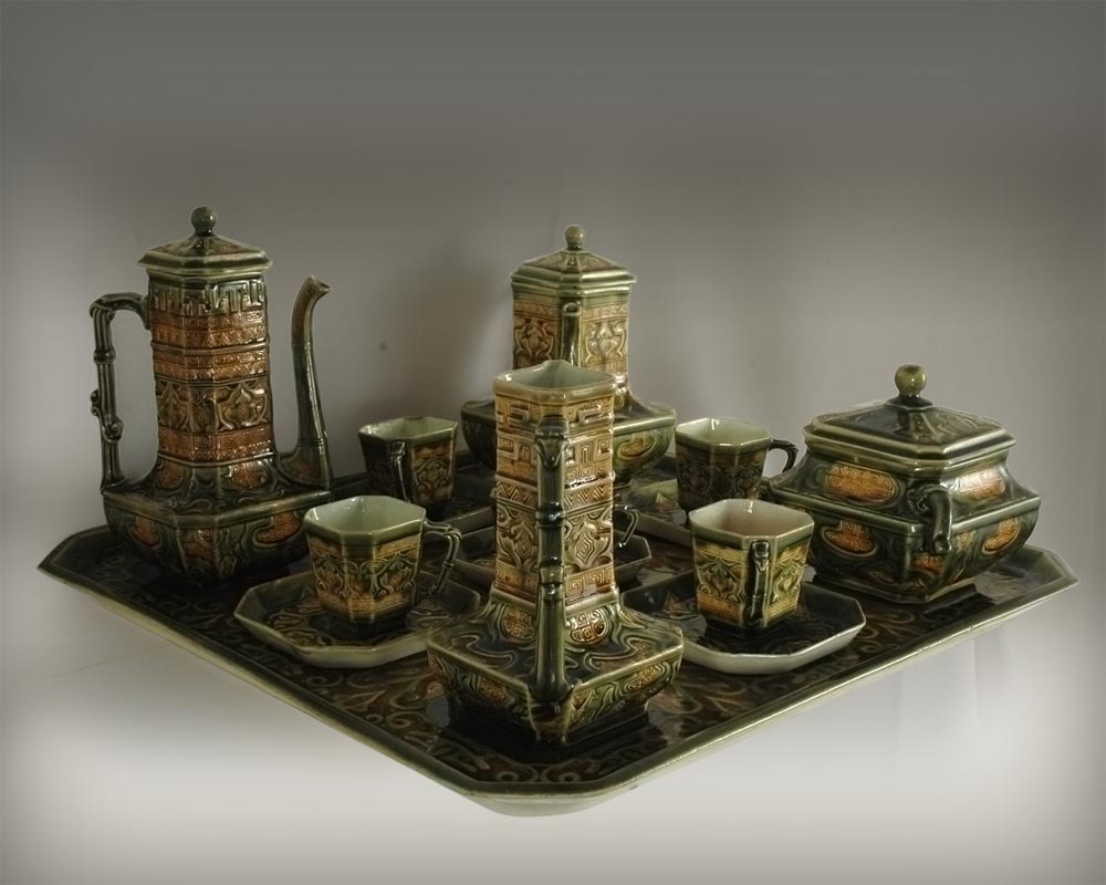 MANUFACTURE DE CHOISY LE ROI, Service à café et à thé orientalisant MANUFACTURE DE CHOISY LE ROI, Service à café et à thé orientalisant-1