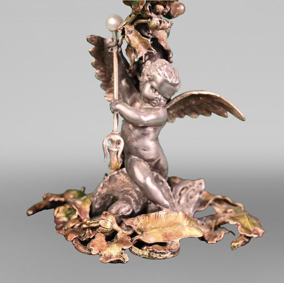 François-Désiré FROMENT-MEURICE, Coupe en argent, agate et malachite ornée d'un riche décor maritime, 1853 François-Désiré FROMENT-MEURICE, Coupe en argent, agate et malachite ornée d'un riche décor maritime, 1853-3