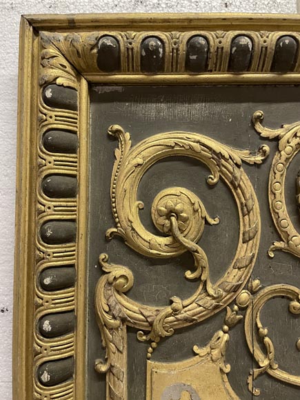 Panneau de boiserie en bois sculpté et doré Panneau de boiserie en bois sculpté et doré-3