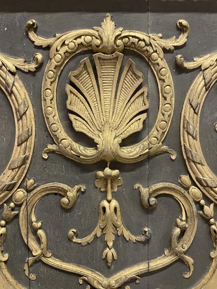 Panneau de boiserie en bois sculpté et doré Panneau de boiserie en bois sculpté et doré-4