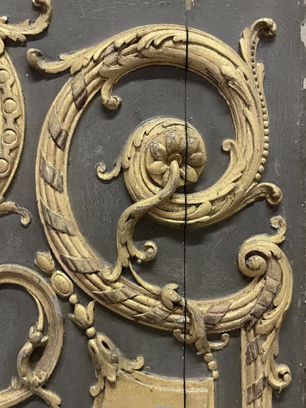 Panneau de boiserie en bois sculpté et doré Panneau de boiserie en bois sculpté et doré-5