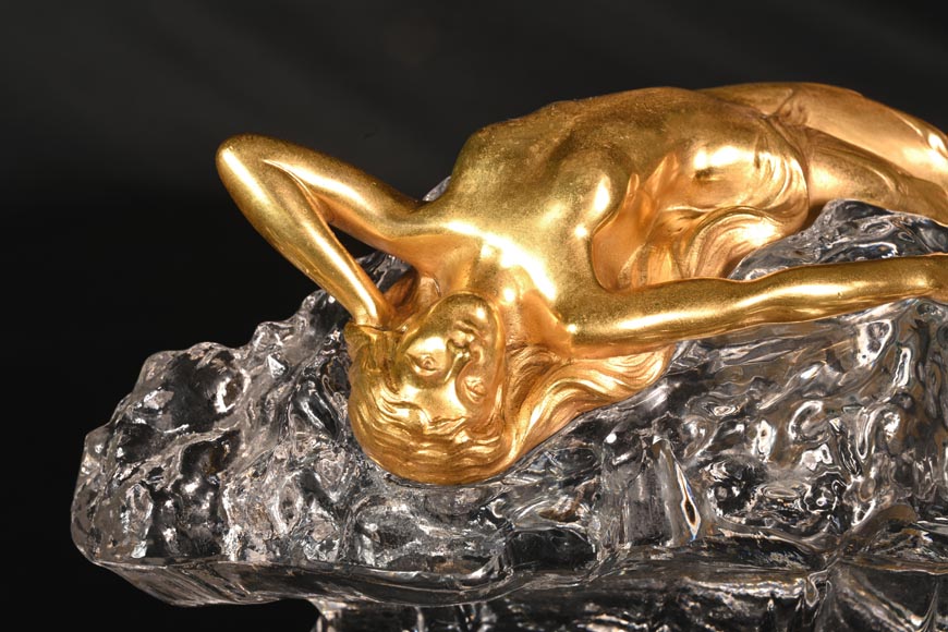 Cristallerie BACCARAT, Encrier La Vague, 1909  Cristallerie BACCARAT, Encrier La Vague, 1909 -1