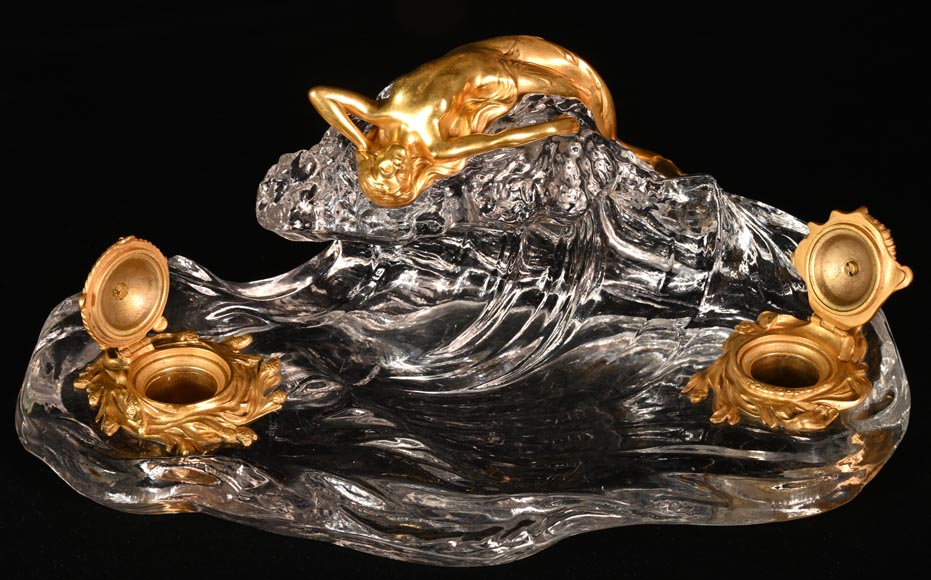 Cristallerie BACCARAT, Encrier La Vague, 1909  Cristallerie BACCARAT, Encrier La Vague, 1909 -5
