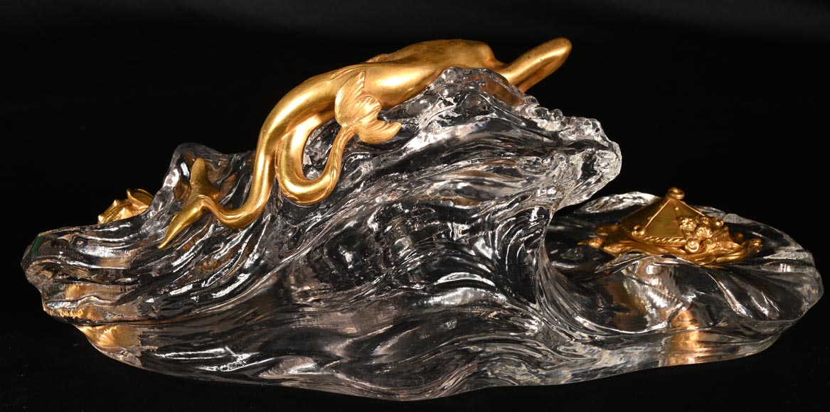 Cristallerie BACCARAT, Encrier La Vague, 1909  Cristallerie BACCARAT, Encrier La Vague, 1909 -8