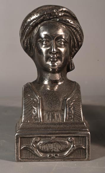 Paire de chenêts aux odalisques Paire de chenêts aux odalisques-2