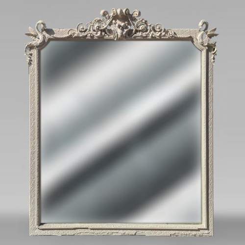 Trumeau de style Napoléon III au décor de serpent ailé et guirlande de fruits