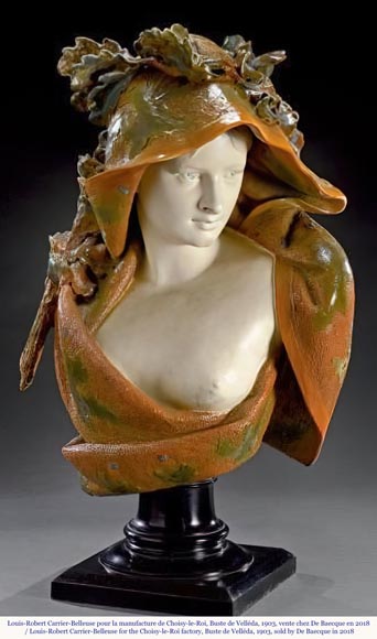 Louis-Robert CARRIER-BELLEUSE pour la faïencerie de CHOISY-LE-ROY, Buste de Diane, vers 1900 Louis-Robert CARRIER-BELLEUSE pour la faïencerie de CHOISY-LE-ROY, Buste de Diane, vers 1900-7