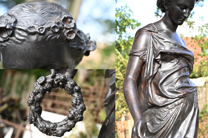 Mathurin MOREAU pour la FONDERIE DU VAL D’OSNE, “Les Quatre Saisons”, série de 4 statues en fonte représentant des allégories du printemps, de l'été, de l’automne et de l’hiver Mathurin MOREAU pour la FONDERIE DU VAL D’OSNE, “Les Quatre Saisons”, série de 4 statues en fonte représentant des allégories du printemps, de l'été, de l’automne et de l’hiver-6