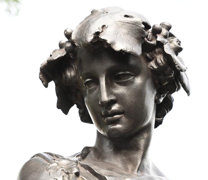 Mathurin MOREAU pour la FONDERIE DU VAL D’OSNE, “Les Quatre Saisons”, série de 4 statues en fonte représentant des allégories du printemps, de l'été, de l’automne et de l’hiver Mathurin MOREAU pour la FONDERIE DU VAL D’OSNE, “Les Quatre Saisons”, série de 4 statues en fonte représentant des allégories du printemps, de l'été, de l’automne et de l’hiver-13