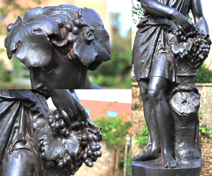 Mathurin MOREAU pour la FONDERIE DU VAL D’OSNE, “Les Quatre Saisons”, série de 4 statues en fonte représentant des allégories du printemps, de l'été, de l’automne et de l’hiver Mathurin MOREAU pour la FONDERIE DU VAL D’OSNE, “Les Quatre Saisons”, série de 4 statues en fonte représentant des allégories du printemps, de l'été, de l’automne et de l’hiver-14