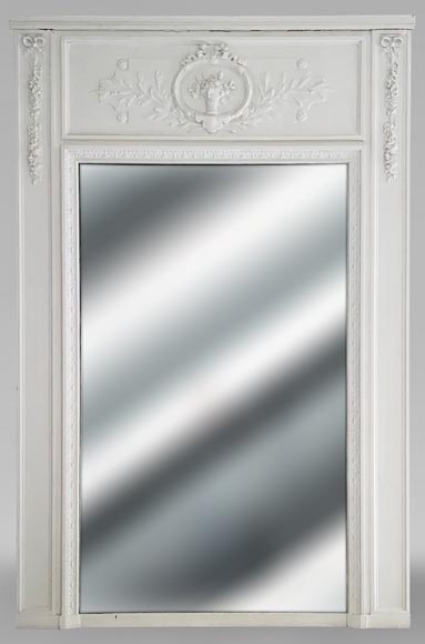 Trumeau de style Louis XVI orné d'un panier de fruits Trumeau de style Louis XVI orné d'un panier de fruits-0