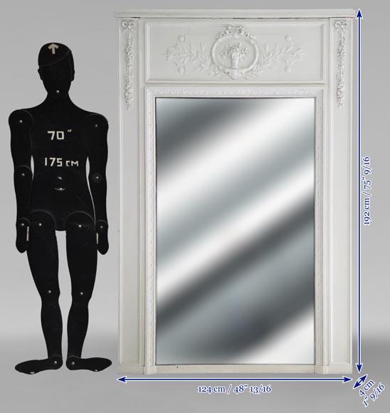 Trumeau de style Louis XVI orné d'un panier de fruits Trumeau de style Louis XVI orné d'un panier de fruits-5