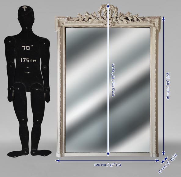 Trumeau de style Louis XVI décoré d'une double couronne de laurier Trumeau de style Louis XVI décoré d'une double couronne de laurier-8