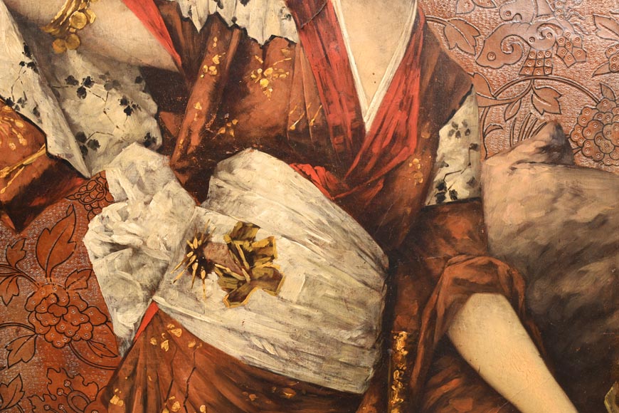 Conrad KIESEL (d’après), Portrait japonisant d’une femme vêtue d’un kimono, vers 1880 Conrad KIESEL (d’après), Portrait japonisant d’une femme vêtue d’un kimono, vers 1880-4