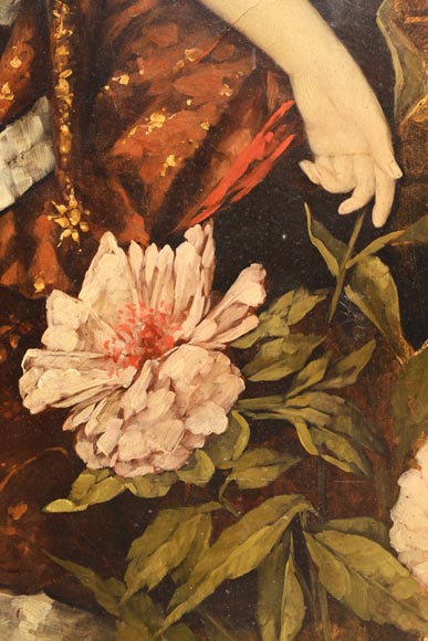 Conrad KIESEL (d’après), Portrait japonisant d’une femme vêtue d’un kimono, vers 1880 Conrad KIESEL (d’après), Portrait japonisant d’une femme vêtue d’un kimono, vers 1880-5