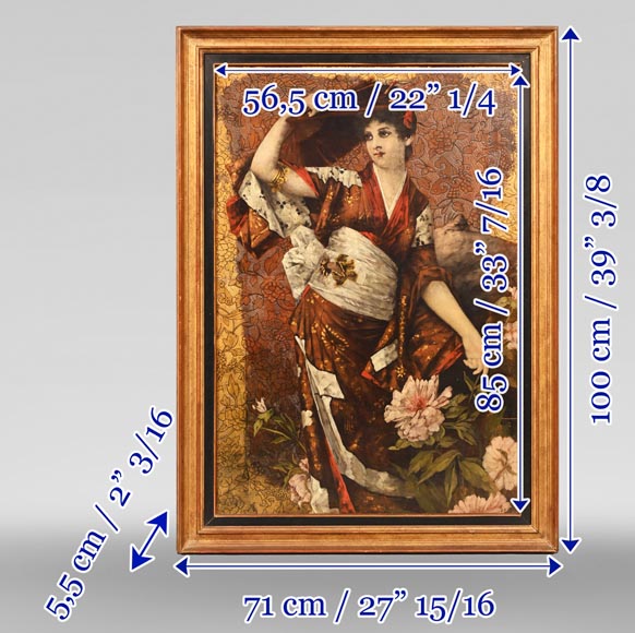 Conrad KIESEL (d’après), Portrait japonisant d’une femme vêtue d’un kimono, vers 1880 Conrad KIESEL (d’après), Portrait japonisant d’une femme vêtue d’un kimono, vers 1880-10