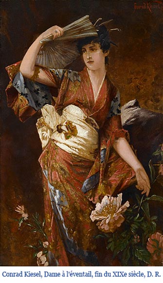 Conrad KIESEL (d’après), Portrait japonisant d’une femme vêtue d’un kimono, vers 1880 Conrad KIESEL (d’après), Portrait japonisant d’une femme vêtue d’un kimono, vers 1880-11