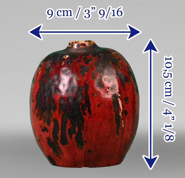 Pierre-Adrien Dalpayrat, Petit vase en grès émaillé, fin du XIXe siècle Pierre-Adrien Dalpayrat, Petit vase en grès émaillé, fin du XIXe siècle-5