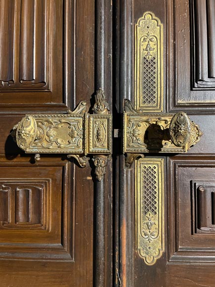 Double porte en chêne à décor de pli de serviette Double porte en chêne à décor de pli de serviette-2