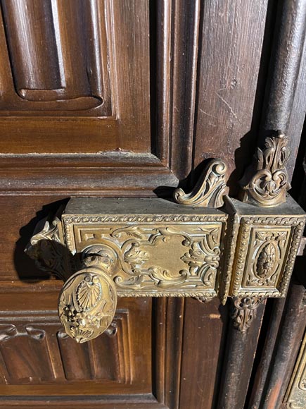 Double porte en chêne à décor de pli de serviette Double porte en chêne à décor de pli de serviette-5