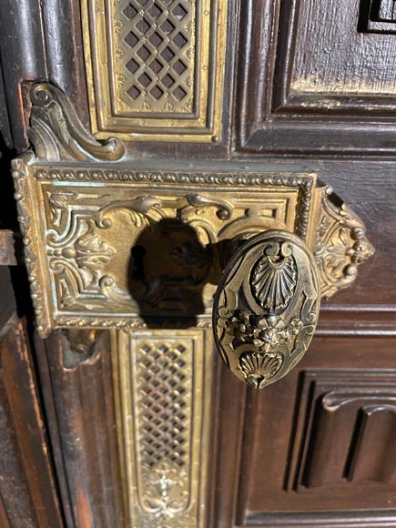 Double porte en chêne à décor de pli de serviette Double porte en chêne à décor de pli de serviette-6