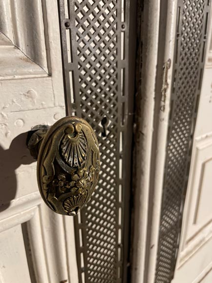 Double porte en chêne à décor de pli de serviette Double porte en chêne à décor de pli de serviette-11