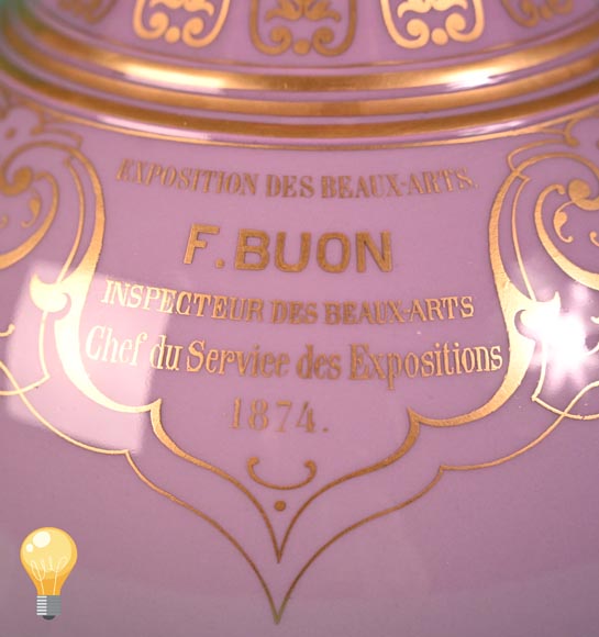 Manufacture de SÈVRES, Paire de vases caméléon du modèle bouteille persane, 1874 Manufacture de SÈVRES, Paire de vases caméléon du modèle bouteille persane, 1874-8