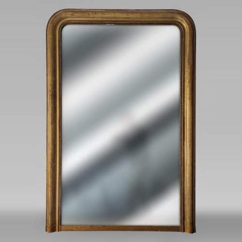 Trumeau doré de style Louis Philippe à coins arrondis