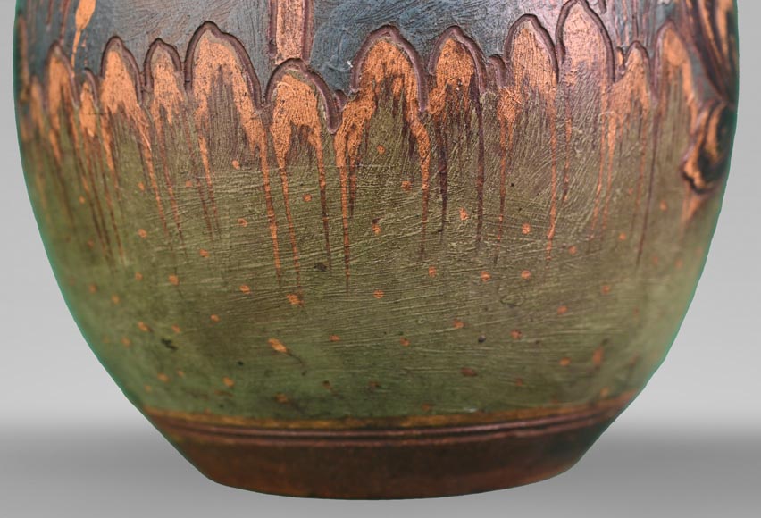 Ernest CHAPLET pour la manufacture HAVILAND, Vase au décor de plantes aquatiques, vers 1880 Ernest CHAPLET pour la manufacture HAVILAND, Vase au décor de plantes aquatiques, vers 1880-9