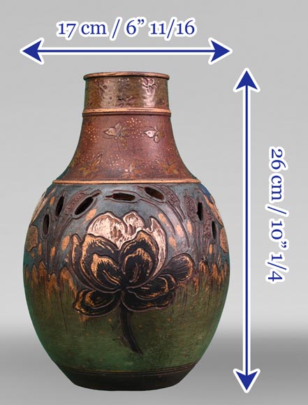 Ernest CHAPLET pour la manufacture HAVILAND, Vase au décor de plantes aquatiques, vers 1880 Ernest CHAPLET pour la manufacture HAVILAND, Vase au décor de plantes aquatiques, vers 1880-11