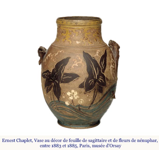 Ernest CHAPLET pour la manufacture HAVILAND, Vase au décor de plantes aquatiques, vers 1880 Ernest CHAPLET pour la manufacture HAVILAND, Vase au décor de plantes aquatiques, vers 1880-12