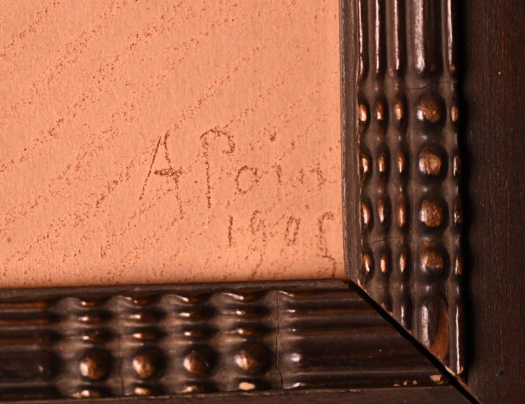 Armand POINT, Dessin préparatoire du tableau Jeune femme à la toque verte, 1905 Armand POINT, Dessin préparatoire du tableau Jeune femme à la toque verte, 1905-6