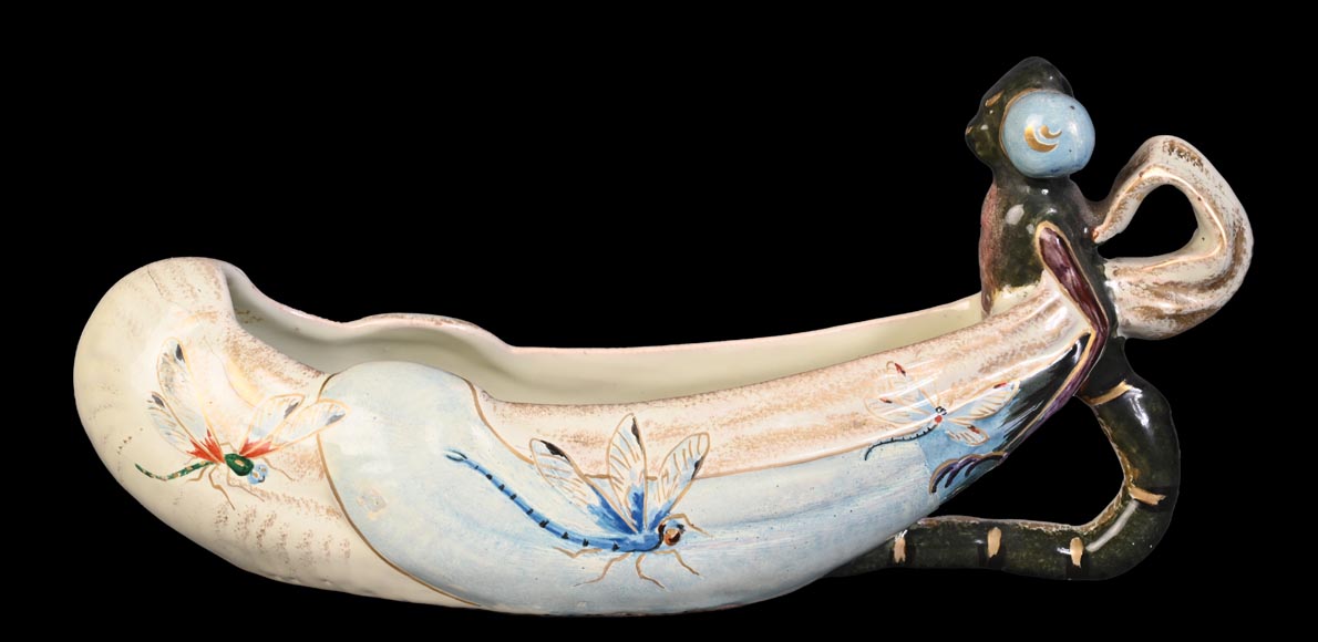 Émile GALLÉ, Jardinière aux libellules, vers 1880  Émile GALLÉ, Jardinière aux libellules, vers 1880-0