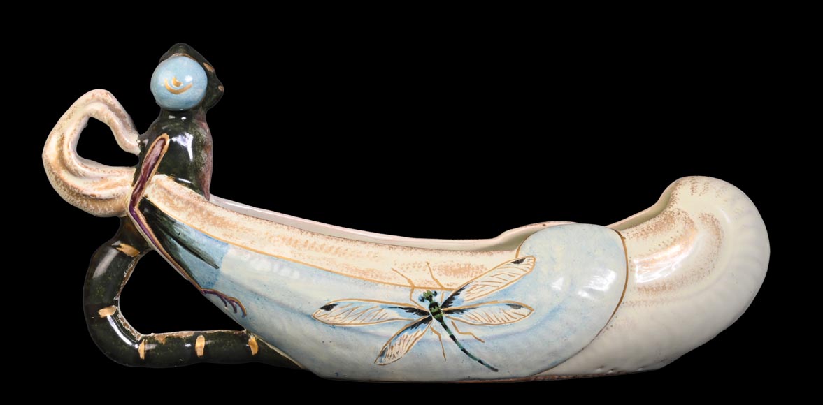 Émile GALLÉ, Jardinière aux libellules, vers 1880  Émile GALLÉ, Jardinière aux libellules, vers 1880-1