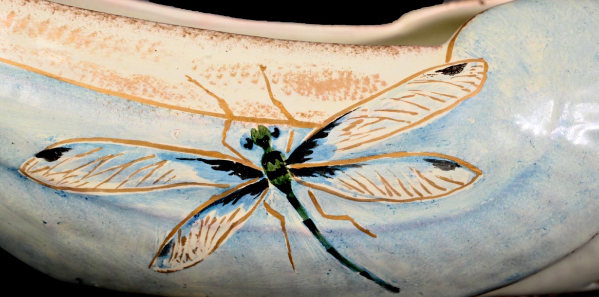 Émile GALLÉ, Jardinière aux libellules, vers 1880  Émile GALLÉ, Jardinière aux libellules, vers 1880-4