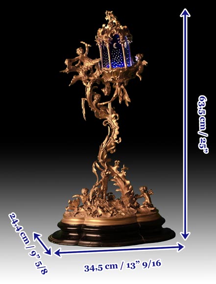 Fonderie d’art de Johann HERZNER (attribué à), Lanterne au foisonnant décor rococo, Seconde moitié du XIXe siècle Fonderie d’art de Johann HERZNER (attribué à), Lanterne au foisonnant décor rococo, Seconde moitié du XIXe siècle-16