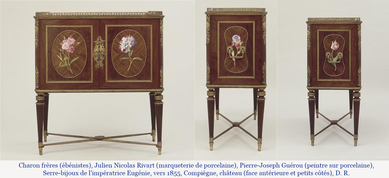 Julien Nicolas RIVART, Deux panneaux en albâtre incrustés d’une tulipe et d’un iris en porcelaine, après 1849 Julien Nicolas RIVART, Deux panneaux en albâtre incrustés d’une tulipe et d’un iris en porcelaine, après 1849-11