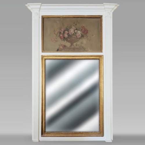 Trumeau d'époque Louis XVI orné d'une peinture de vase fleuri