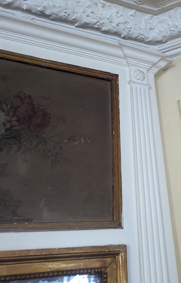 Trumeau d'époque Louis XVI orné d'une peinture de vase fleuri Trumeau d'époque Louis XVI orné d'une peinture de vase fleuri-3