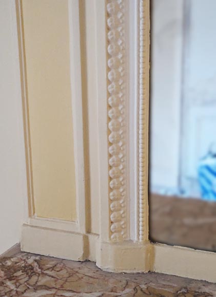 Trumeau de style Louis XVI décoré d'un panier et de guirlandes fleuris Trumeau de style Louis XVI décoré d'un panier et de guirlandes fleuris-5