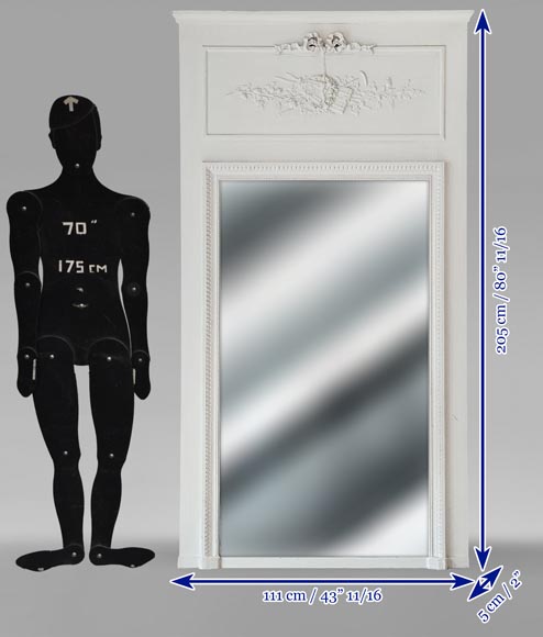 Trumeau de style Louis XVI orné d'une flûte de pan Trumeau de style Louis XVI orné d'une flûte de pan-8